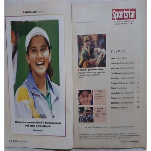 Sport Star (Saturday, November 15, 2003 )( Free Poster Inside )