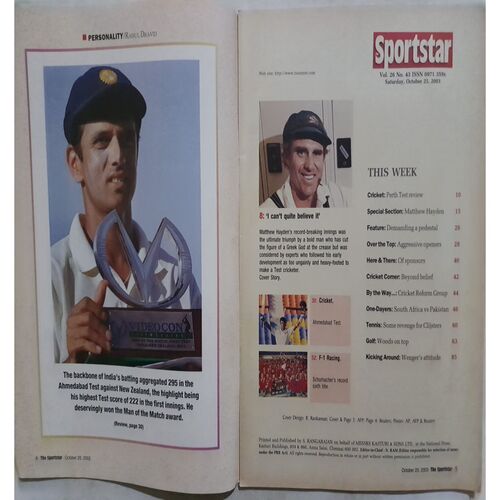 Sport Star (Saturday, October 25, 2003 )( Free Poster Inside )