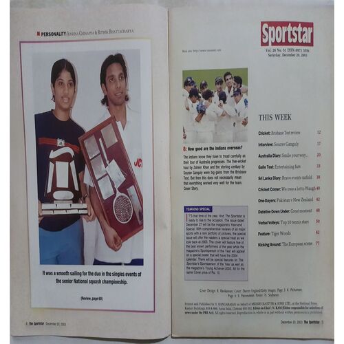 Sport Star (Saturday, December 20, 2003 )( Free Poster Inside )