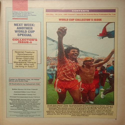 Sports World ( May 30-June 5, 1990) (World Cup Collector's Issue) (A Special pull-out poster of the tournament schedule and draw)