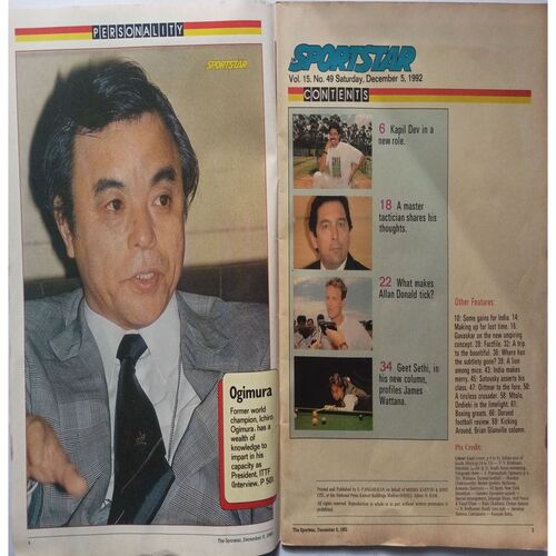 Sport Star ( Saturday, December 5, 1992 )