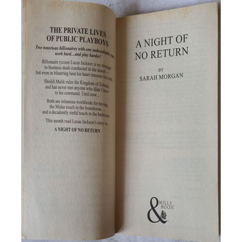 A Night Of No Return ( By Sarah Morgan )