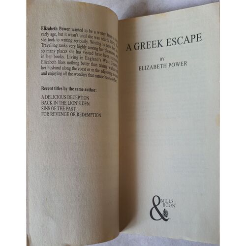 A Greek Escape  ( By Elizabeth Power )