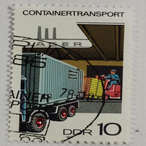 Containertransport DDR10 Stamp