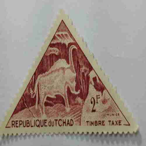 Tchad Circa Year 1970 Trangle Stamp