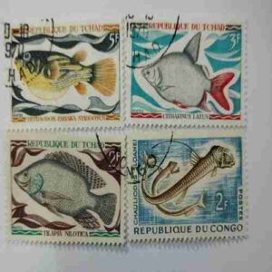 CHauliodus Sloanei / Cttharinus Latus  Tetraodon Eahaka Strigosus/Tilapia Nilotica ( Stamp)