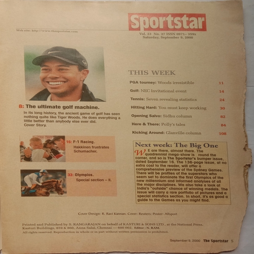 Sport Star (September 9, 2000) (Free Poster Inside)