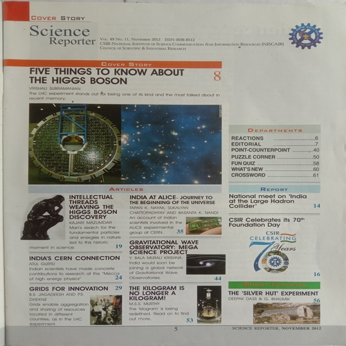 Science Reporter (November 2012)