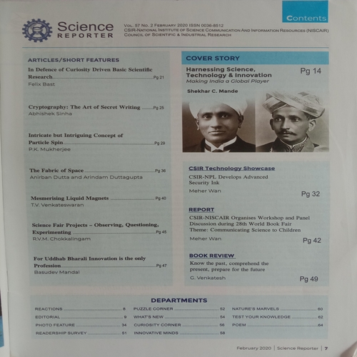 Science Reporter (February 2020)