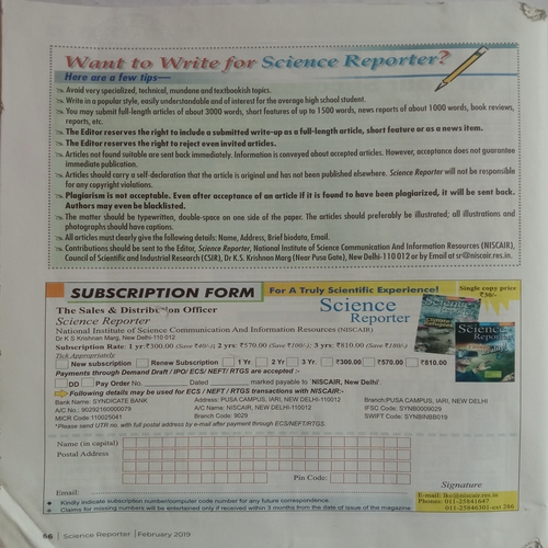 Science Reporter (February 2019)