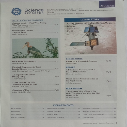 Science Reporter (November 2019)