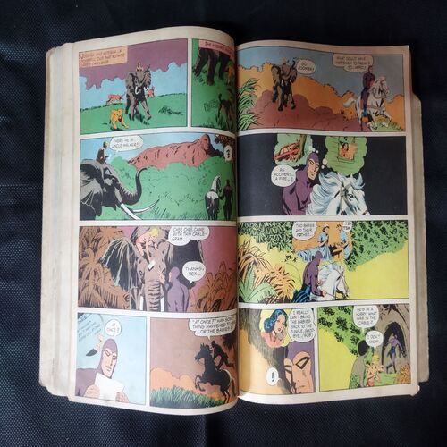 (INDRAJAL COMICS) (SINGLE BINDING 10 IN 1), 1.>THE STRANGLER'S TRAP, 2.>THE SMUGGLER'S RING (PART-1), 3.>THE SMUGGLER'S RING (PART-2), 4.>THE HORROR DUNGEONS, 5.>THE MAGIC SWORD, 6.>THE CALL OF THE JUNGLE, 7.>THE DRAGONS', 8.>THE BROKEN STRINGS, 9.>ALEENA THE ENCHANTRESS (PART-1), 10.>ALEENA THE ENCHANTRESS (PART-2)