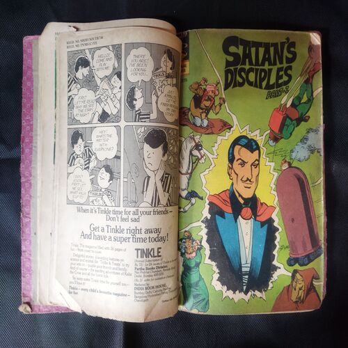 (INDRAJAL COMICS) (SINGLE BINDING 10 IN 1), 1.>THE SECRET OF THE BLUE MOUNTAIN, 2.>THE GREEN-EYED MONSTER (PART-1), 3.>THE GREEN-EYED MONSTER (PART-2), 4.>THE MILLION DOLLAR RANSOM, 5.>THE CONSPIRATORS' WEB (PART-1), 6.>SATAN'S DISCIPLES (PART-1), 7.>THE HORROR DUNGEONS, 8.>MAGNON'S GLORIOUS REIGN (PART-1), 9.>THE VICTIM AT DAREHOUSE, 10.>THE CHATEAU OF INTRIGUES