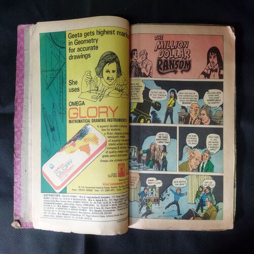 (INDRAJAL COMICS) (SINGLE BINDING 10 IN 1), 1.>THE SECRET OF THE BLUE MOUNTAIN, 2.>THE GREEN-EYED MONSTER (PART-1), 3.>THE GREEN-EYED MONSTER (PART-2), 4.>THE MILLION DOLLAR RANSOM, 5.>THE CONSPIRATORS' WEB (PART-1), 6.>SATAN'S DISCIPLES (PART-1), 7.>THE HORROR DUNGEONS, 8.>MAGNON'S GLORIOUS REIGN (PART-1), 9.>THE VICTIM AT DAREHOUSE, 10.>THE CHATEAU OF INTRIGUES