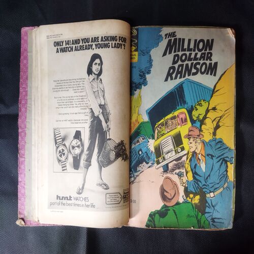 (INDRAJAL COMICS) (SINGLE BINDING 10 IN 1), 1.>THE SECRET OF THE BLUE MOUNTAIN, 2.>THE GREEN-EYED MONSTER (PART-1), 3.>THE GREEN-EYED MONSTER (PART-2), 4.>THE MILLION DOLLAR RANSOM, 5.>THE CONSPIRATORS' WEB (PART-1), 6.>SATAN'S DISCIPLES (PART-1), 7.>THE HORROR DUNGEONS, 8.>MAGNON'S GLORIOUS REIGN (PART-1), 9.>THE VICTIM AT DAREHOUSE, 10.>THE CHATEAU OF INTRIGUES
