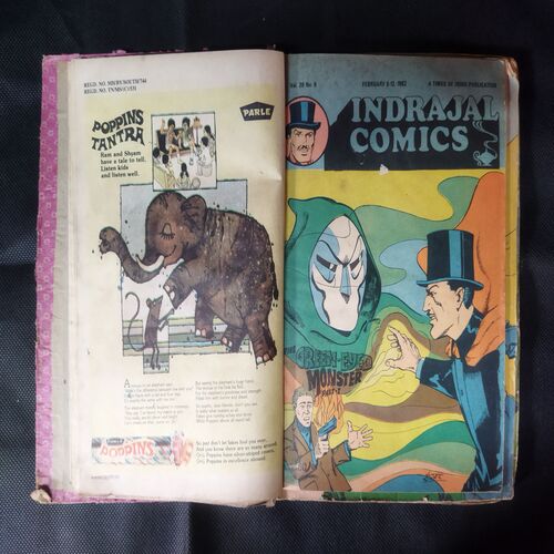 (INDRAJAL COMICS) (SINGLE BINDING 10 IN 1), 1.>THE SECRET OF THE BLUE MOUNTAIN, 2.>THE GREEN-EYED MONSTER (PART-1), 3.>THE GREEN-EYED MONSTER (PART-2), 4.>THE MILLION DOLLAR RANSOM, 5.>THE CONSPIRATORS' WEB (PART-1), 6.>SATAN'S DISCIPLES (PART-1), 7.>THE HORROR DUNGEONS, 8.>MAGNON'S GLORIOUS REIGN (PART-1), 9.>THE VICTIM AT DAREHOUSE, 10.>THE CHATEAU OF INTRIGUES