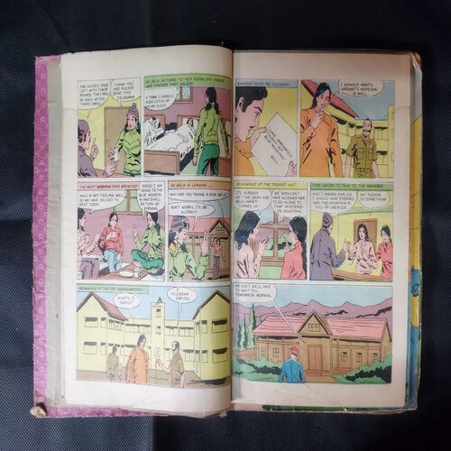 (INDRAJAL COMICS) (SINGLE BINDING 10 IN 1), 1.>THE SECRET OF THE BLUE MOUNTAIN, 2.>THE GREEN-EYED MONSTER (PART-1), 3.>THE GREEN-EYED MONSTER (PART-2), 4.>THE MILLION DOLLAR RANSOM, 5.>THE CONSPIRATORS' WEB (PART-1), 6.>SATAN'S DISCIPLES (PART-1), 7.>THE HORROR DUNGEONS, 8.>MAGNON'S GLORIOUS REIGN (PART-1), 9.>THE VICTIM AT DAREHOUSE, 10.>THE CHATEAU OF INTRIGUES