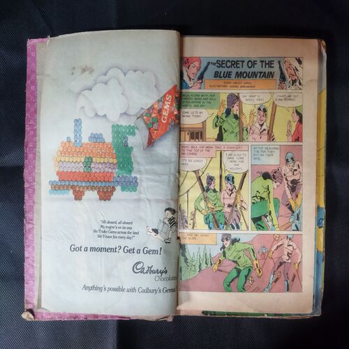 (INDRAJAL COMICS) (SINGLE BINDING 10 IN 1), 1.>THE SECRET OF THE BLUE MOUNTAIN, 2.>THE GREEN-EYED MONSTER (PART-1), 3.>THE GREEN-EYED MONSTER (PART-2), 4.>THE MILLION DOLLAR RANSOM, 5.>THE CONSPIRATORS' WEB (PART-1), 6.>SATAN'S DISCIPLES (PART-1), 7.>THE HORROR DUNGEONS, 8.>MAGNON'S GLORIOUS REIGN (PART-1), 9.>THE VICTIM AT DAREHOUSE, 10.>THE CHATEAU OF INTRIGUES