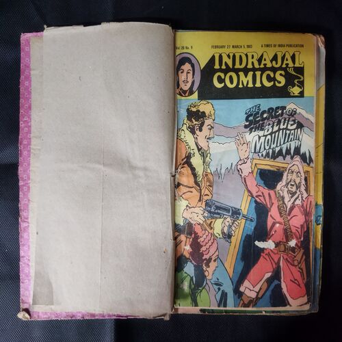 (INDRAJAL COMICS) (SINGLE BINDING 10 IN 1), 1.>THE SECRET OF THE BLUE MOUNTAIN, 2.>THE GREEN-EYED MONSTER (PART-1), 3.>THE GREEN-EYED MONSTER (PART-2), 4.>THE MILLION DOLLAR RANSOM, 5.>THE CONSPIRATORS' WEB (PART-1), 6.>SATAN'S DISCIPLES (PART-1), 7.>THE HORROR DUNGEONS, 8.>MAGNON'S GLORIOUS REIGN (PART-1), 9.>THE VICTIM AT DAREHOUSE, 10.>THE CHATEAU OF INTRIGUES