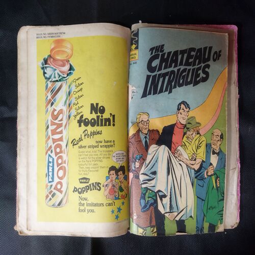 (INDRAJAL COMICS) (SINGLE BINDING 10 IN 1), 1.>THE SECRET OF THE BLUE MOUNTAIN, 2.>THE GREEN-EYED MONSTER (PART-1), 3.>THE GREEN-EYED MONSTER (PART-2), 4.>THE MILLION DOLLAR RANSOM, 5.>THE CONSPIRATORS' WEB (PART-1), 6.>SATAN'S DISCIPLES (PART-1), 7.>THE HORROR DUNGEONS, 8.>MAGNON'S GLORIOUS REIGN (PART-1), 9.>THE VICTIM AT DAREHOUSE, 10.>THE CHATEAU OF INTRIGUES
