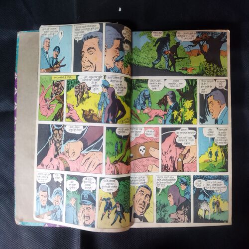(INDRAJAL COMICS) (SINGLE BINDING 14 IN 1) 1.>GULAAMO KA SAUDAAGAR (BHAAG-1), 2.>GULAAMO KA SAUDAAGAR (BHAAG-2), 3.>HEERO KE CHOR, 4.>BHARAT BAHUBALI, 5.>VETALA KEE AAN, 6.>MAUT SE SAAMANA, 7.>CHAAR RAASTA KA BHOOT, 8.>RAHASYO KEE GHAATEE, 9.>BEEHAD KEE RAJAKUMAAREE, 10.>MAASOOM GUNAAH, 11.>NISHIDDH DVEEP, 12.>GHRNA KA DAAVAANAL, 13.>NAKALEE CHEHARE, 14.>VISH KANYA