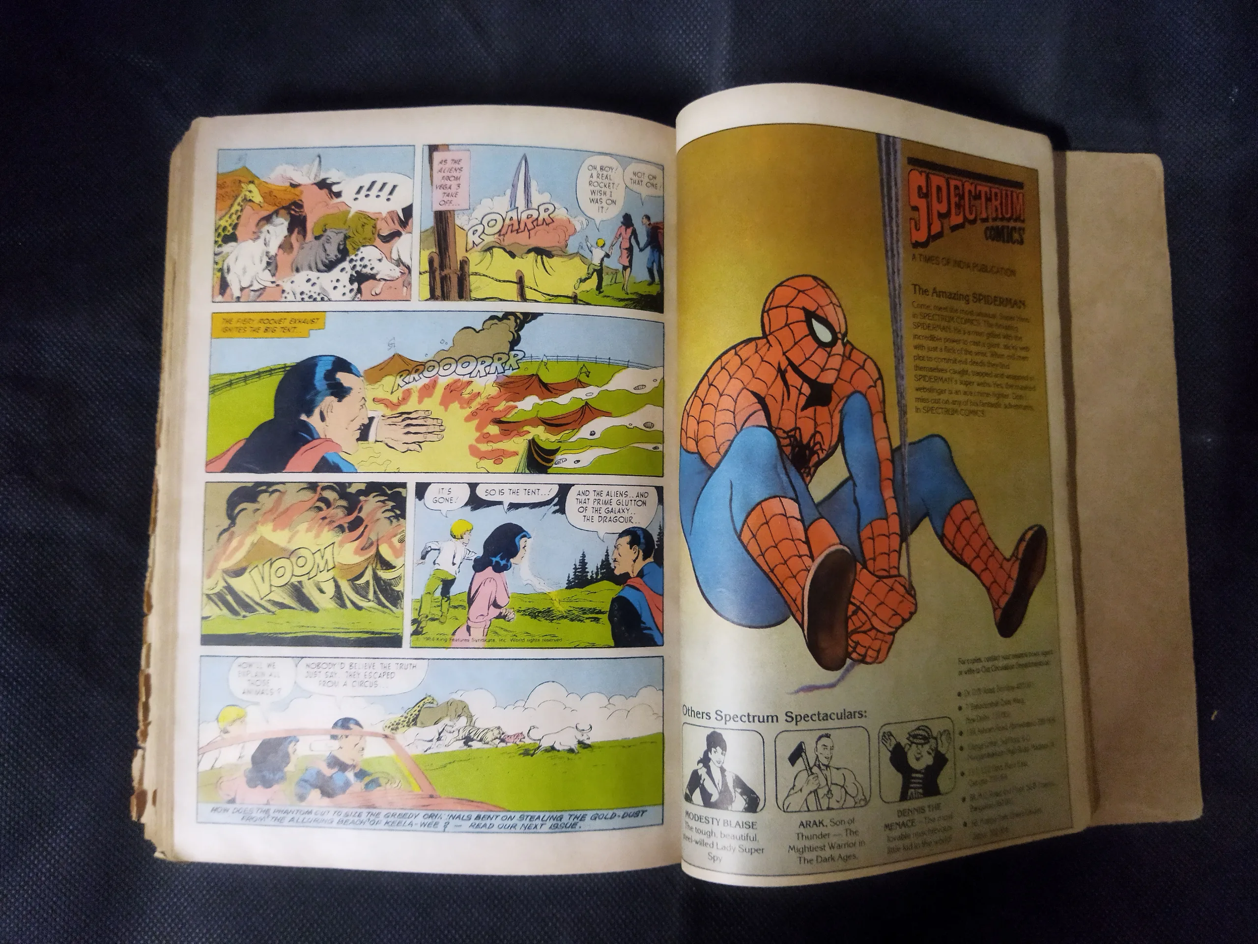(INDRAJAL COMICS) (SINGLE BINDING 23 IN 1), 1.>THE CONSPIRATOR'S WEB (PART-1), 2.>THE CONSPIRATOR'S WEB (PART-2), 3.>TRAUMA OF FEAR, 4.>VETAAL KA BETA (PART-1), 5.>VETAAL KA BETA (PART-2), 6.>THE DUEL AT SHIKARGARH, 7.>CHUDAILON KEE DUNIYA, 8.>BHATAKATEE AATMAEN, 9.>THE MYSTERIOUS CUTLASS, 10.>MAUT SE MUKAABALA, 11.>THE IRON MAIDENS, 12.>JAHAREELA SANGEET, 13.>LAHARON KEE AAG (PART-1), 14.>LAHARON KEE AAG (PART-2), 15.>THE DOOMED CAPTIVES, 16.>THE VAIN PRINCE, 17.>FAULADI BAHADUR, 18.>THE INVISIBLE THIEF, 19.>MANDRAKE'S KA KHOONKHAAR BHAEE (PART-2), 20.>MANDRAK'S KA KHOONKHAAR BHAEE (PART-1), 21.>HEERON JADEE TROPHEE KEE CHOREE, 22.>THE DRAGOUR FROM VEGA-3, 23.>PAGAL VAIGYAANIK,