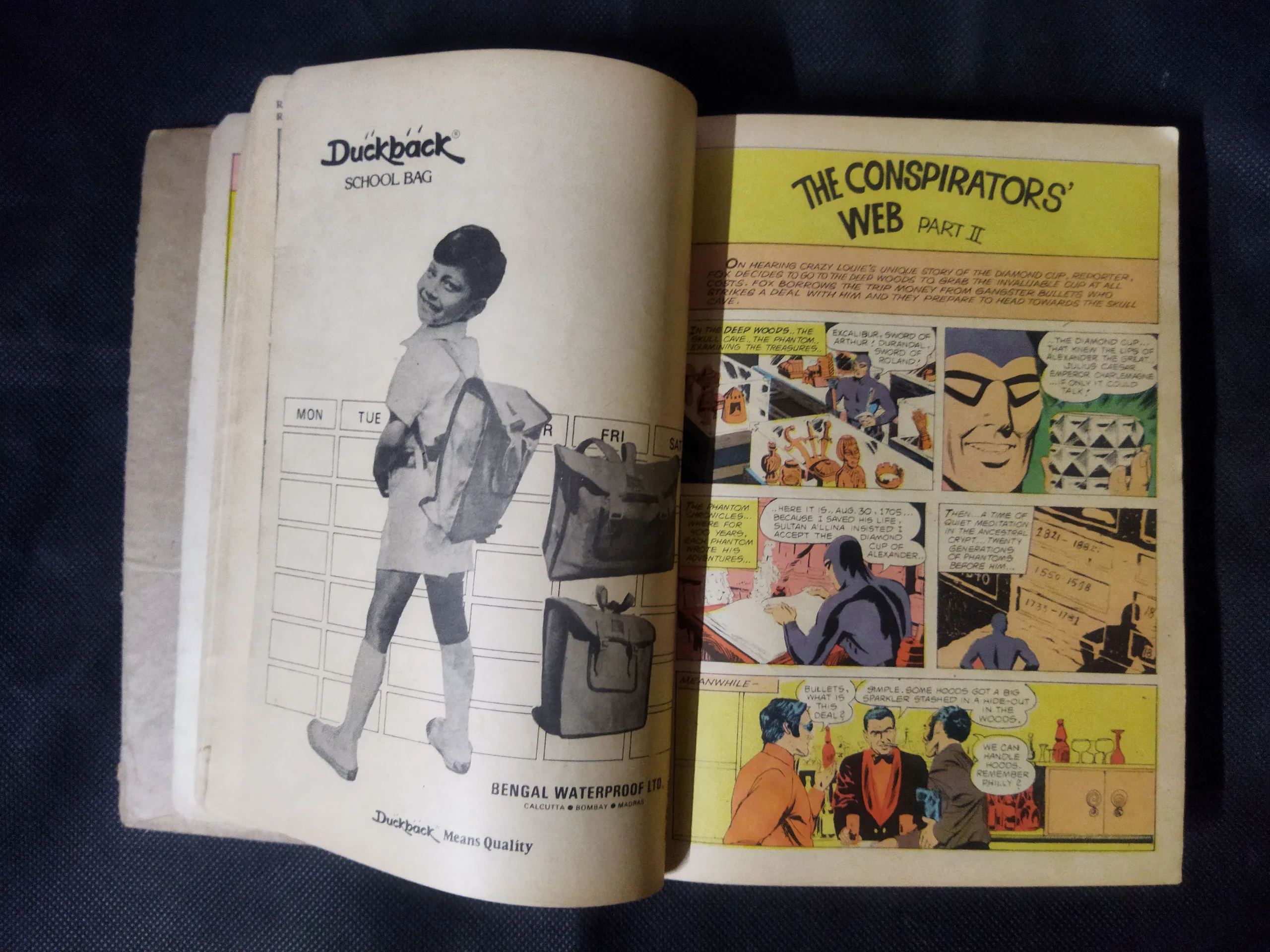 (INDRAJAL COMICS) (SINGLE BINDING 23 IN 1), 1.>THE CONSPIRATOR'S WEB (PART-1), 2.>THE CONSPIRATOR'S WEB (PART-2), 3.>TRAUMA OF FEAR, 4.>VETAAL KA BETA (PART-1), 5.>VETAAL KA BETA (PART-2), 6.>THE DUEL AT SHIKARGARH, 7.>CHUDAILON KEE DUNIYA, 8.>BHATAKATEE AATMAEN, 9.>THE MYSTERIOUS CUTLASS, 10.>MAUT SE MUKAABALA, 11.>THE IRON MAIDENS, 12.>JAHAREELA SANGEET, 13.>LAHARON KEE AAG (PART-1), 14.>LAHARON KEE AAG (PART-2), 15.>THE DOOMED CAPTIVES, 16.>THE VAIN PRINCE, 17.>FAULADI BAHADUR, 18.>THE INVISIBLE THIEF, 19.>MANDRAKE'S KA KHOONKHAAR BHAEE (PART-2), 20.>MANDRAK'S KA KHOONKHAAR BHAEE (PART-1), 21.>HEERON JADEE TROPHEE KEE CHOREE, 22.>THE DRAGOUR FROM VEGA-3, 23.>PAGAL VAIGYAANIK,