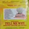 TELL ME WHY (No. 106)