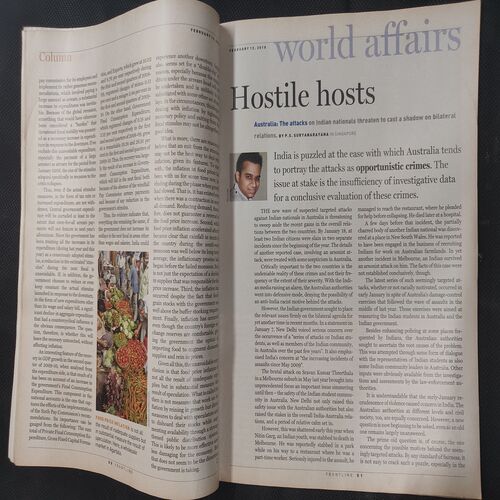 Frontline . Edition :- ( Feb 12 , 2010 ) . Front Cover And First start Few Page Small Damage .
