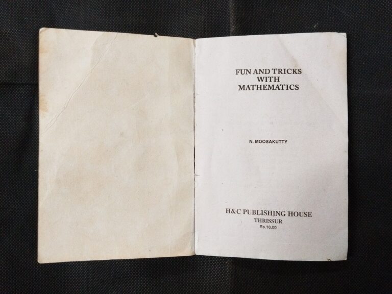 Fun & Tricks With Mathematics ( N. Moosakutty ) .
