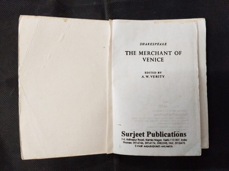 The Merchant Of Venice ( William Shakespeare ) .