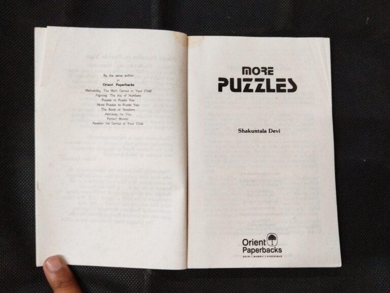 More Puzzles ( Shakuntala Devi ) .