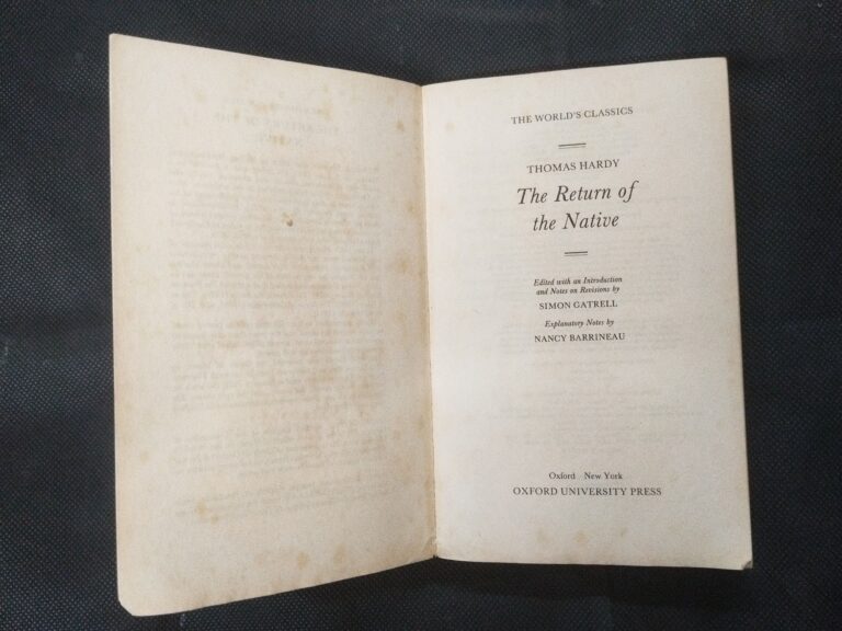 The Return Of The Native ( Thomas Hardy ) .