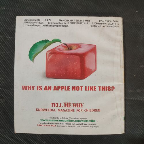 Tell Me Why . Edition :- ( Sept – 2014 , Vol. 08 , No. 09 ) .