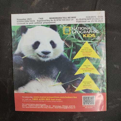 Tell Me Why . Edition :- ( Nov - 2023 , Vol. 17 , No. 11 ) .Front cover upper side half cut .