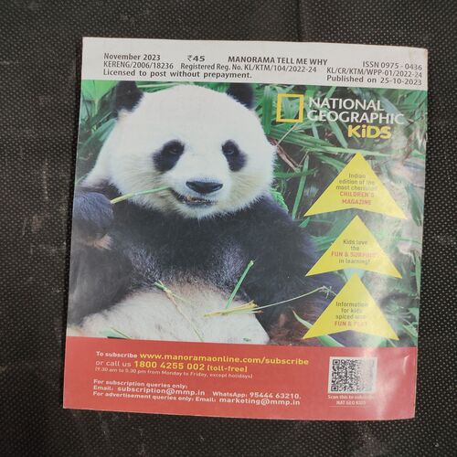 Tell Me Why . Edition :- ( Nov - 2023 , Vol. 17 , No. 11 ) .Front cover upper side half cut .