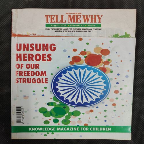 Tell Me Why . Edition :- ( Aug - 2023 , Vol. 17 , No. 08 ) .Front cover upper side half cut .