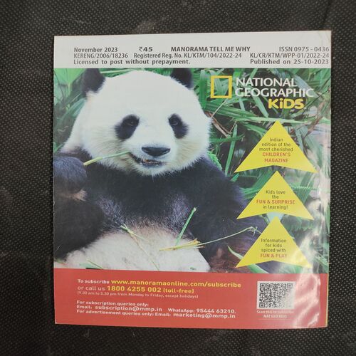 Tell Me Why . Edition :- ( Nov - 2023 , Vol. 17 , No. 11 ) .Front cover upper side half cut .
