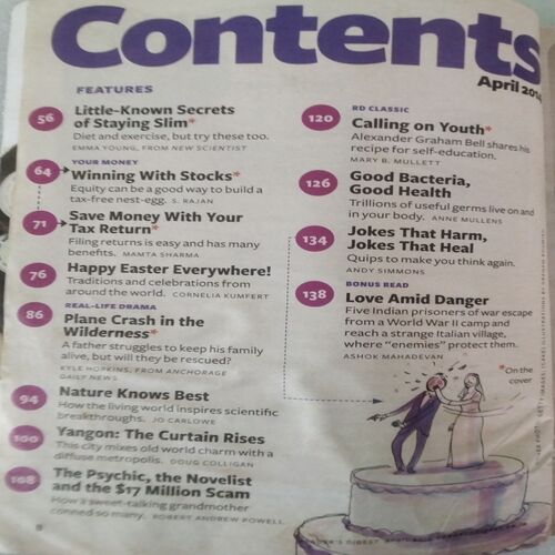 Reader's Digest ( April 2014 ) .