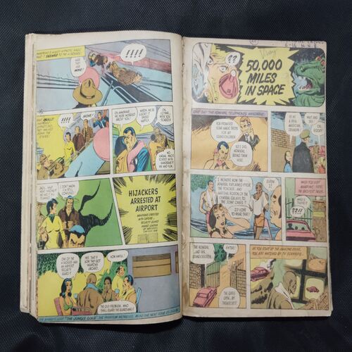 (INDRAJAL COMICS) (SINGLE BINDING- 14 IN 1) (LANGUAGE- ENGLISH), 1.>THE JAIL BREAK, 2.>THE HAUNT OF THE GHOST, 3.>THE PHANTOM'S ADORED GEM (PAET-1), 4.>THE PHANTOM'S ADORED GEM (PART-2), 5.>BAHADUR & THE CHILD-LIFTERS, 6.>THE SINISTER WORLD OF `8', 7.>THE BATTLE OF GIANTS, 8.>THE LAW-BREAKERS, 9.>50,000 MILES IN SPACE, 10.>THE SECRET ASSIGNMENT, 11.>VIDROHEE DAANAV, 12.>BHAIKH KA KHAJAANA, 13.>BHEESHMA, 14.>DHRUVA.