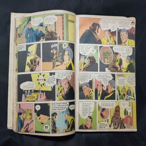 (INDRAJAL COMICS) (SINGLE BINDING- 14 IN 1) (LANGUAGE- ENGLISH), 1.>THE JAIL BREAK, 2.>THE HAUNT OF THE GHOST, 3.>THE PHANTOM'S ADORED GEM (PAET-1), 4.>THE PHANTOM'S ADORED GEM (PART-2), 5.>BAHADUR & THE CHILD-LIFTERS, 6.>THE SINISTER WORLD OF `8', 7.>THE BATTLE OF GIANTS, 8.>THE LAW-BREAKERS, 9.>50,000 MILES IN SPACE, 10.>THE SECRET ASSIGNMENT, 11.>VIDROHEE DAANAV, 12.>BHAIKH KA KHAJAANA, 13.>BHEESHMA, 14.>DHRUVA.