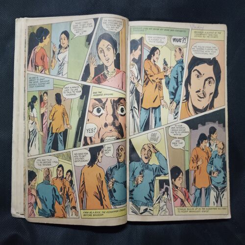 (INDRAJAL COMICS) (SINGLE BINDING- 14 IN 1) (LANGUAGE- ENGLISH), 1.>THE JAIL BREAK, 2.>THE HAUNT OF THE GHOST, 3.>THE PHANTOM'S ADORED GEM (PAET-1), 4.>THE PHANTOM'S ADORED GEM (PART-2), 5.>BAHADUR & THE CHILD-LIFTERS, 6.>THE SINISTER WORLD OF `8', 7.>THE BATTLE OF GIANTS, 8.>THE LAW-BREAKERS, 9.>50,000 MILES IN SPACE, 10.>THE SECRET ASSIGNMENT, 11.>VIDROHEE DAANAV, 12.>BHAIKH KA KHAJAANA, 13.>BHEESHMA, 14.>DHRUVA.