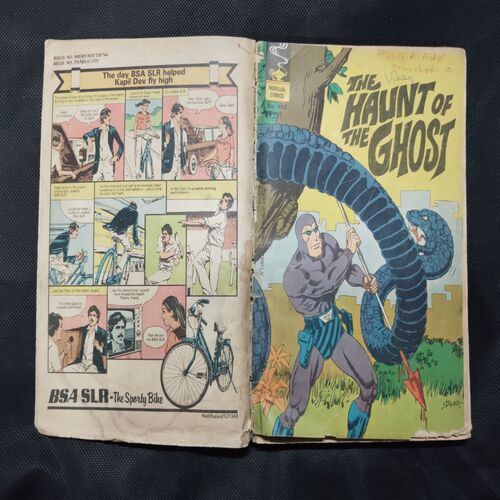 (INDRAJAL COMICS) (SINGLE BINDING- 14 IN 1) (LANGUAGE- ENGLISH), 1.>THE JAIL BREAK, 2.>THE HAUNT OF THE GHOST, 3.>THE PHANTOM'S ADORED GEM (PAET-1), 4.>THE PHANTOM'S ADORED GEM (PART-2), 5.>BAHADUR & THE CHILD-LIFTERS, 6.>THE SINISTER WORLD OF `8', 7.>THE BATTLE OF GIANTS, 8.>THE LAW-BREAKERS, 9.>50,000 MILES IN SPACE, 10.>THE SECRET ASSIGNMENT, 11.>VIDROHEE DAANAV, 12.>BHAIKH KA KHAJAANA, 13.>BHEESHMA, 14.>DHRUVA.