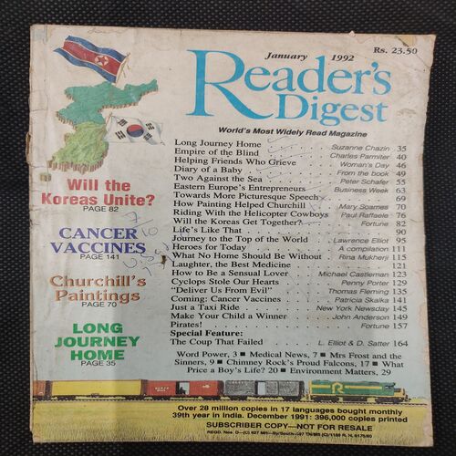 Reader’s Digest . Edition :- ( January - 1992 ) .
