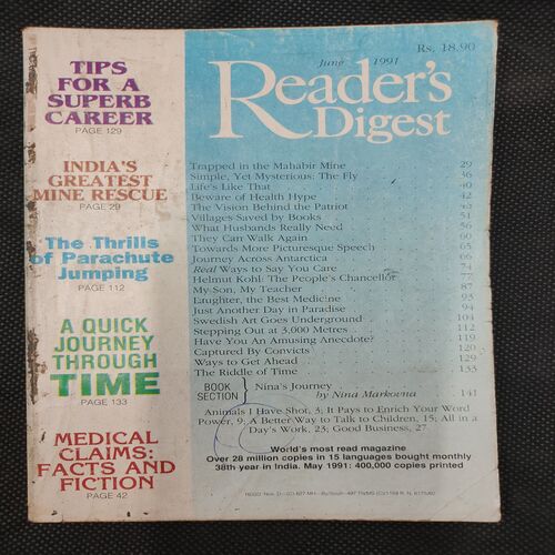 Reader’s Digest . Edition :- ( June - 1991 ) .