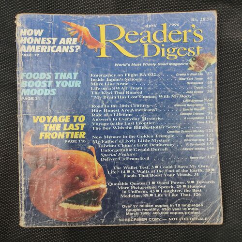 Reader’s Digest . Edition :- ( April - 1996 ) .