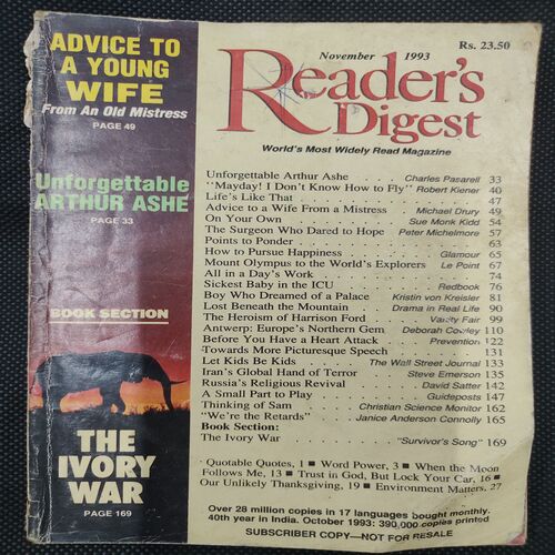Reader’s Digest . Edition :- ( Nov - 1993 ) .