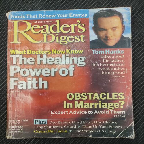 Reader’s Digest . Edition :- ( Oct - 2001 ) .