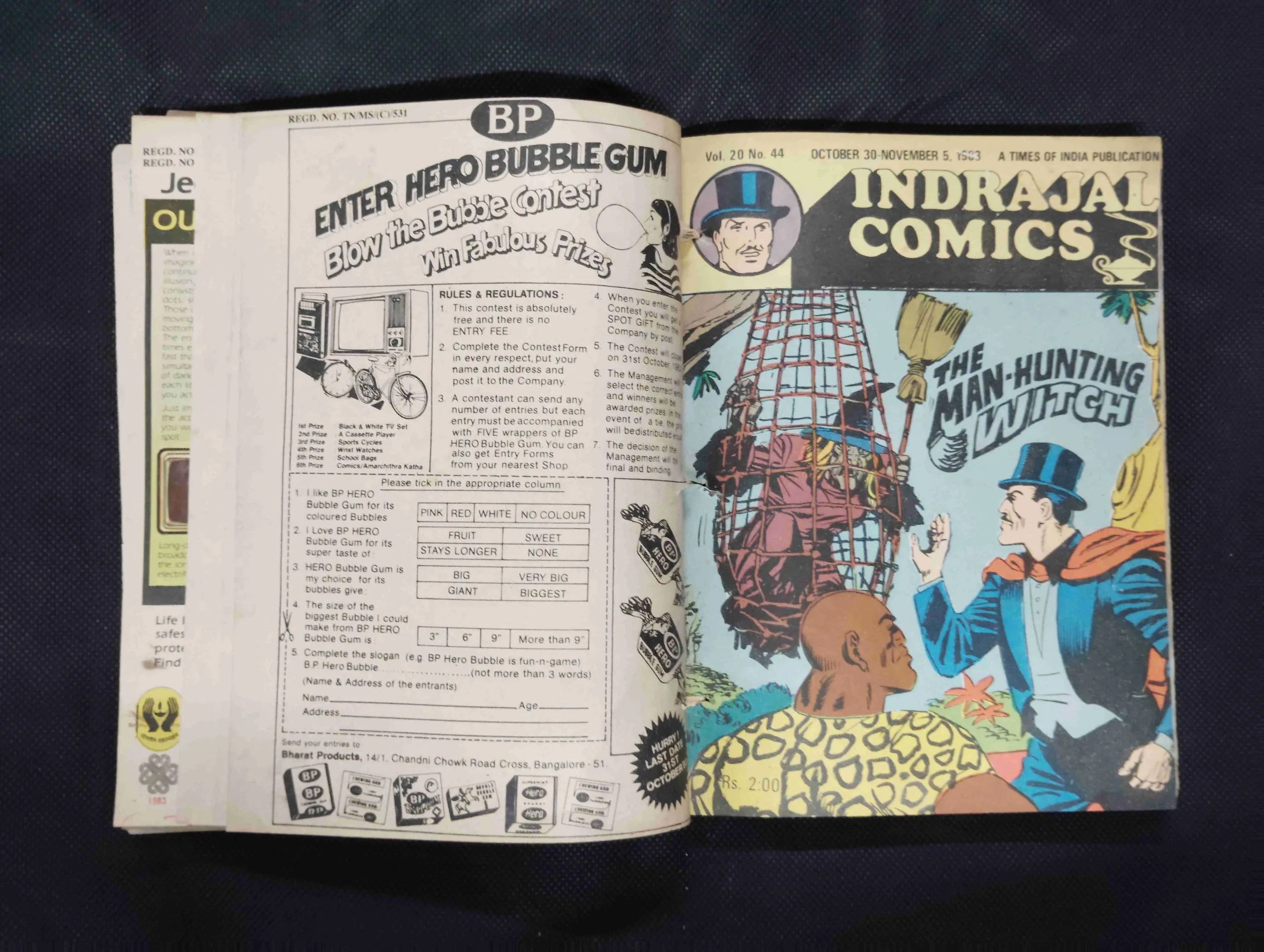 (INDRAJAL COMICS) (SINGLE BINDING 18 IN 1) (LANGUAGE-ENGLISH & BENGALI), 1.>THE BECKONING FETTERS, 2.>THE PHANTOM'S PARADISE, 3.>THE DRUG SCANDAL, 4.>THE LEGENDARY BENEFACTOR, 5.>THE SLY SEA WOLVES, 6.>THE PHANTOM'S ADORED GEM (PART-2), 7.>THE CONCORDE MYSTERY, 8.>THE MAGNIFICENT EMBLEM (PART-1), 9.>THE PHANTOM'S ADORED GEM (PART-1), 10.>THE MAN-HUNTING WITCH, 11.>THE EMPEROR'S DREAM, 12.>NISHIDDH BHOOMI KAARAA PURA (PART-2), 13.>DAAYAN KA SHRAAP (PART-1), 14.>RAAJA MIDAASER DUHSBAPN, 15.> RAKTAKTA PRATISODHA, 16.>HARANO HIRER RAHASYA