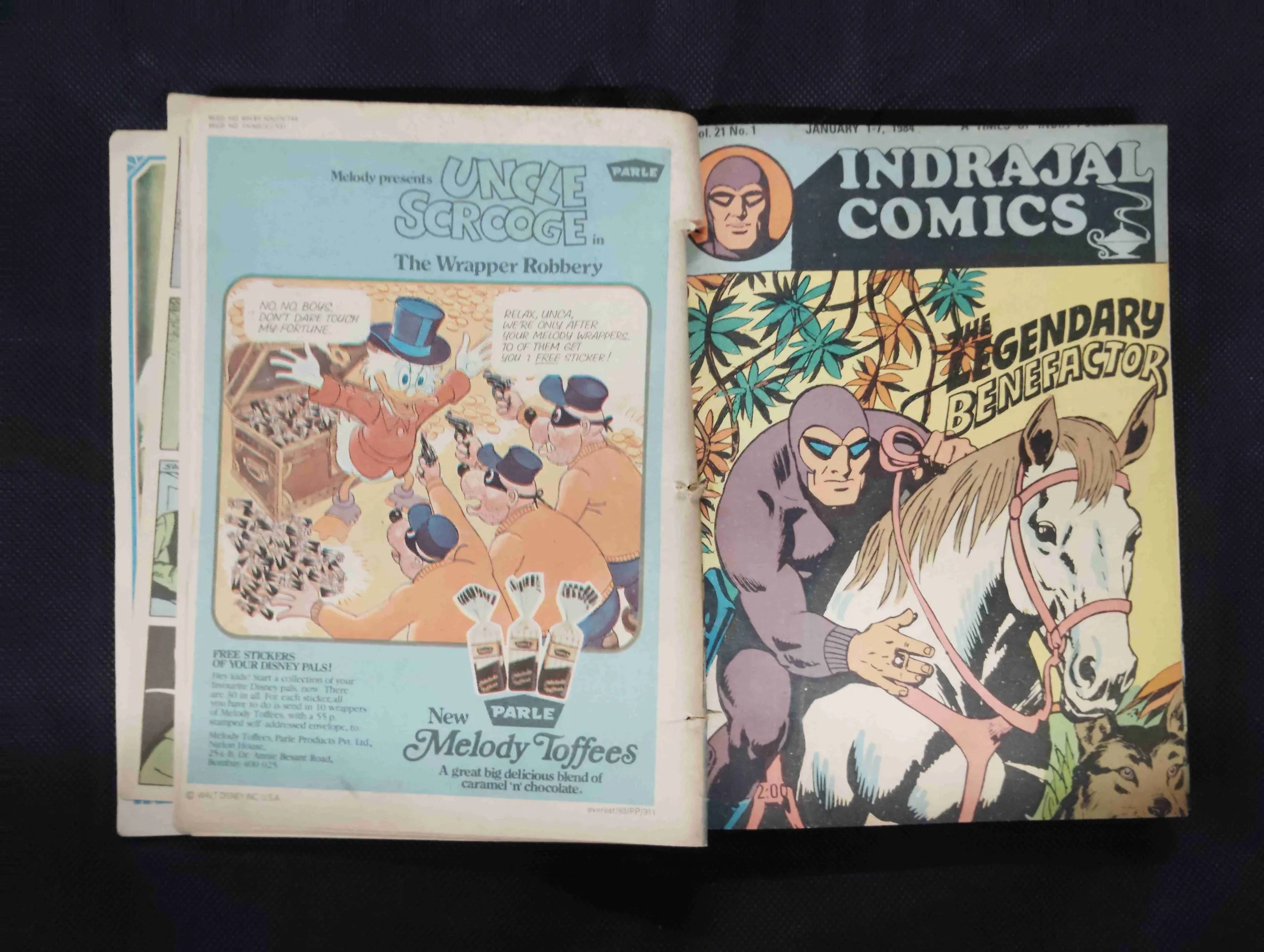 (INDRAJAL COMICS) (SINGLE BINDING 18 IN 1) (LANGUAGE-ENGLISH & BENGALI), 1.>THE BECKONING FETTERS, 2.>THE PHANTOM'S PARADISE, 3.>THE DRUG SCANDAL, 4.>THE LEGENDARY BENEFACTOR, 5.>THE SLY SEA WOLVES, 6.>THE PHANTOM'S ADORED GEM (PART-2), 7.>THE CONCORDE MYSTERY, 8.>THE MAGNIFICENT EMBLEM (PART-1), 9.>THE PHANTOM'S ADORED GEM (PART-1), 10.>THE MAN-HUNTING WITCH, 11.>THE EMPEROR'S DREAM, 12.>NISHIDDH BHOOMI KAARAA PURA (PART-2), 13.>DAAYAN KA SHRAAP (PART-1), 14.>RAAJA MIDAASER DUHSBAPN, 15.> RAKTAKTA PRATISODHA, 16.>HARANO HIRER RAHASYA
